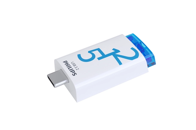 Een USB Stick Philips Click USB-C 512GB Ocean Blue koop je bij EconOffice