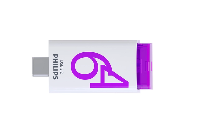 Een USB Stick Philips Click USB-C 64GB Magic Purple koop je bij QuickOffice BV