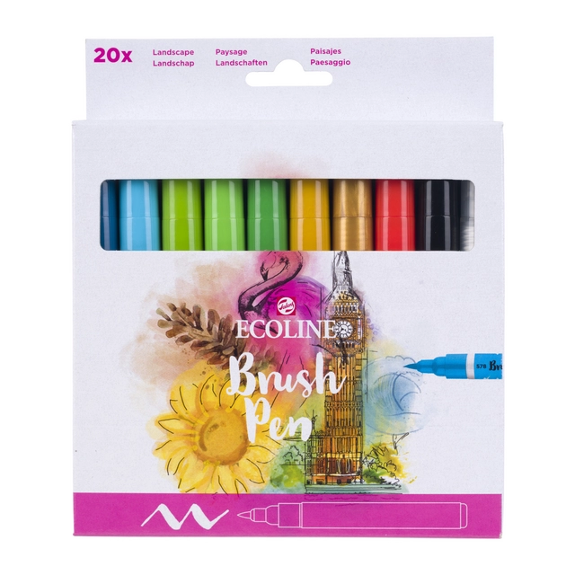 Een Brushpen Talens Ecoline landschap etui à 20 kleuren koop je bij NiceSupplies.nl