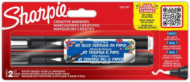 Een Viltstift Sharpie Creatieve marker assorti blister à 2 stuks koop je bij KantoorProfi België BV