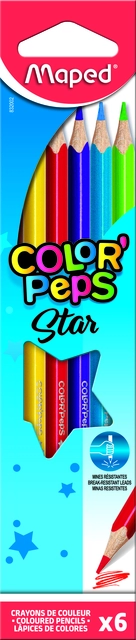 Een Crayon de couleur Maped Color'Peps Star set 6 couleurs koop je bij QuickOffice BV