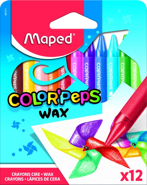 Een Waskrijt Maped Color'Peps Wax set á 12 kleuren koop je bij QuickOffice BV