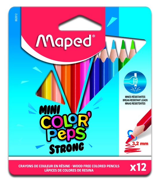 Een Kleurpotlood Maped Color'Peps Mini Strong set á 12 kleuren koop je bij QuickOffice BV