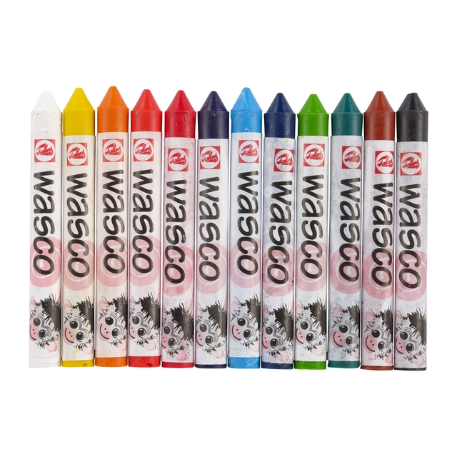 Een Crayon de cire Talens Wasco set 12 couleurs koop je bij Van Hoye Kantoor BV