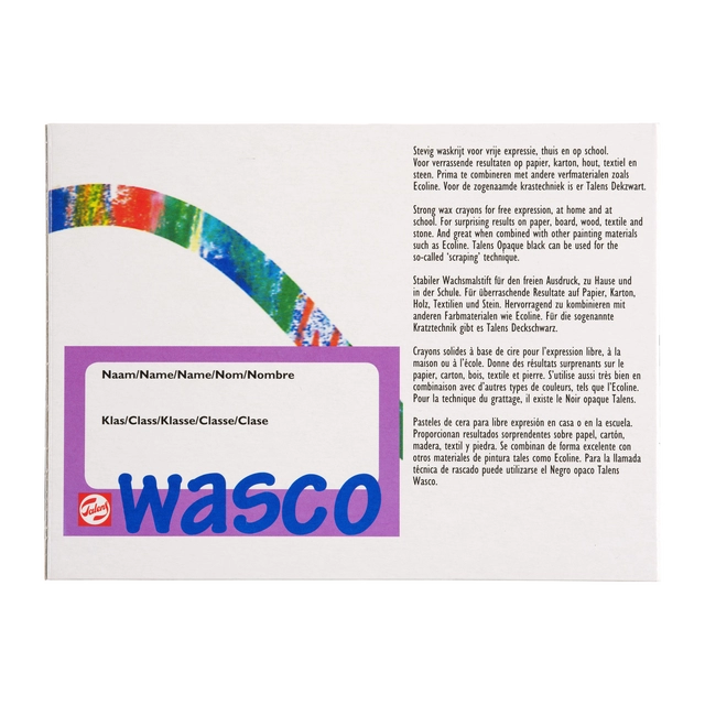 Een WASKRIJT TALENS WASCO SET Á 12 KLEUREN koop je bij Kantoorvakhandel van der Heijde