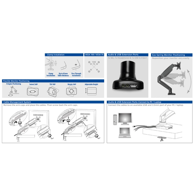 Buy your Monitorarm ACT office met gasveer 1 scherm at QuickOffice BV