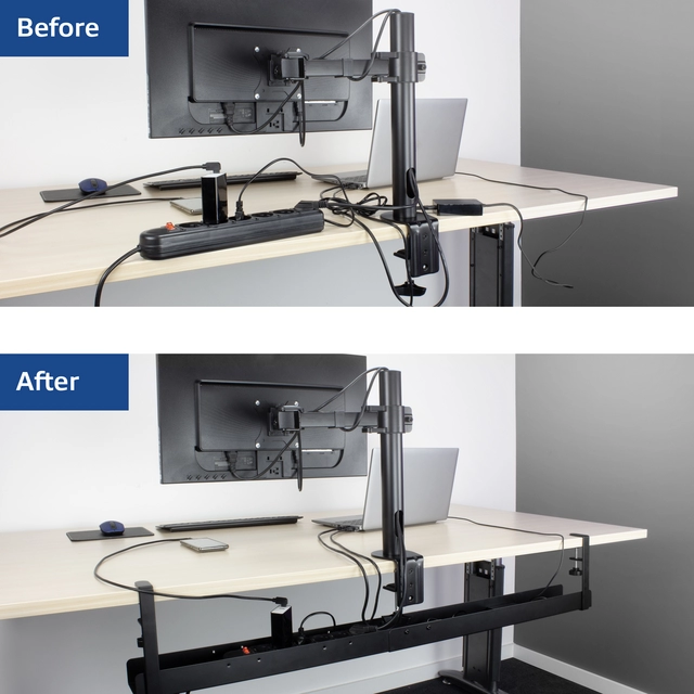 Een Chemin de câbles extensible sous le bureau koop je bij Van Hoye Kantoor BV