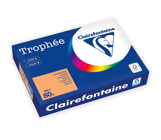 Een Kopieerpapier Trophée A4 80gr oranje 500 vel koop je bij KantoorProfi België BV