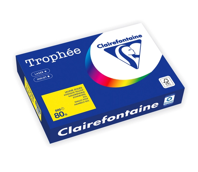 Een Kopieerpapier Trophée A4 80gr zonnegeel 500vel koop je bij Totaal Kantoor Goeree