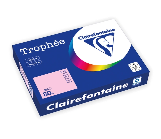 Een Kopieerpapier Trophée A4 80gr roze 500vel koop je bij QuickOffice BV