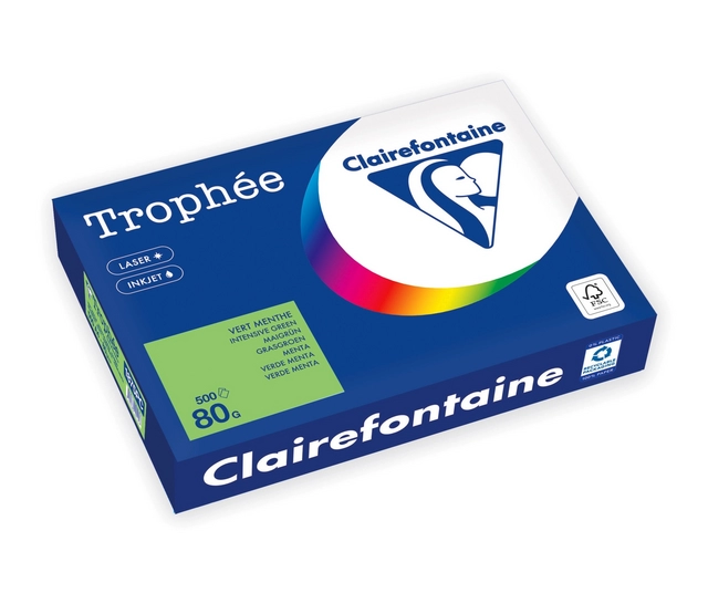 Een Kopieerpapier Trophée A4 80gr grasgroen 500vel koop je bij Tonerinktshop