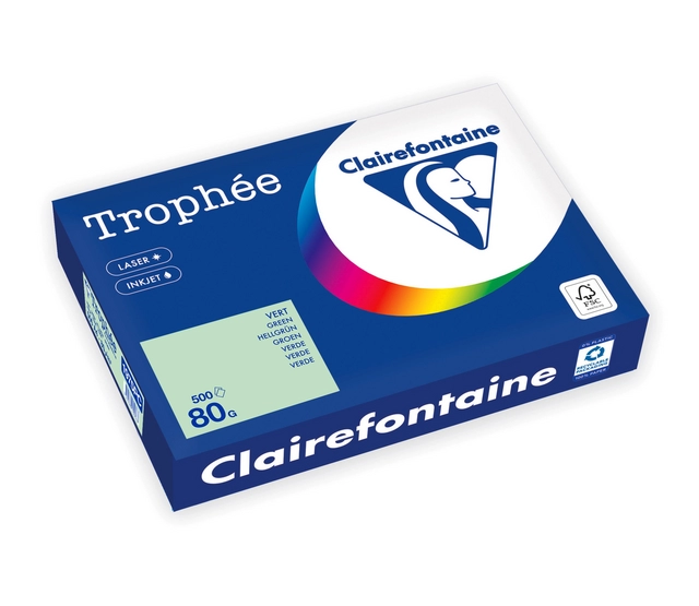 Een Kopieerpapier Trophée A4 80gr groen 500 vel koop je bij The Cartridge Company