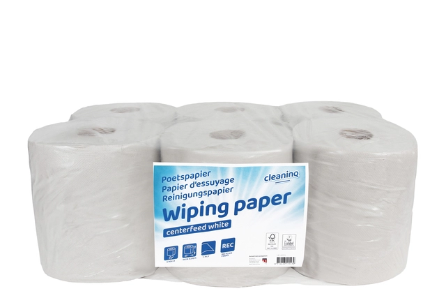 Een Poetspapier Cleaninq midi 1-laags 19cmx270m wit koop je bij NiceSupplies.nl