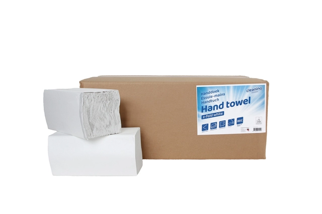 Een Handdoek Cleaninq Z-vouw 2-laags 225x220mm 20x200 wit koop je bij NiceSupplies.nl