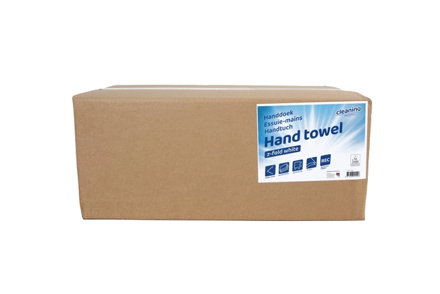 Handdoek Cleaninq Z-vouw 2-laags 225x220mm 20x200 wit