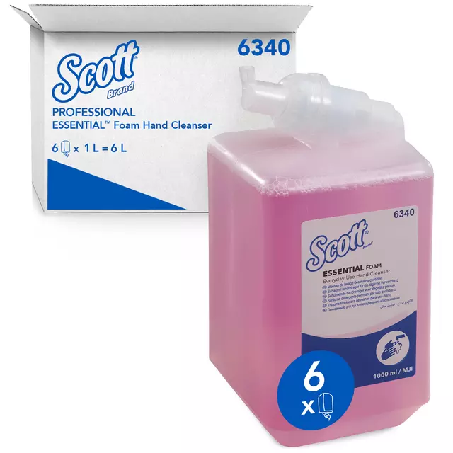 Een Handzeep Scott Essential foam roze 1000ml 6340 koop je bij Klik Office BV