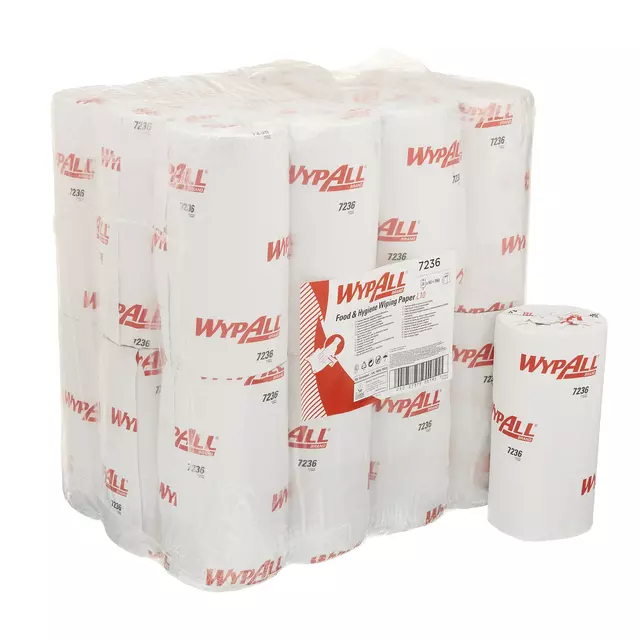 Een Poetsrol WypAll L10 1-laags 24cmx76m 24 stuks à 165 vel wit 7236 koop je bij Klik Office BV