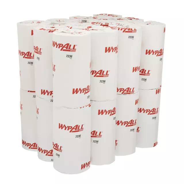 Een Poetsrol WypAll L10 1-laags 24cmx76m 165vel wit 7236 koop je bij Totaal Kantoor Goeree