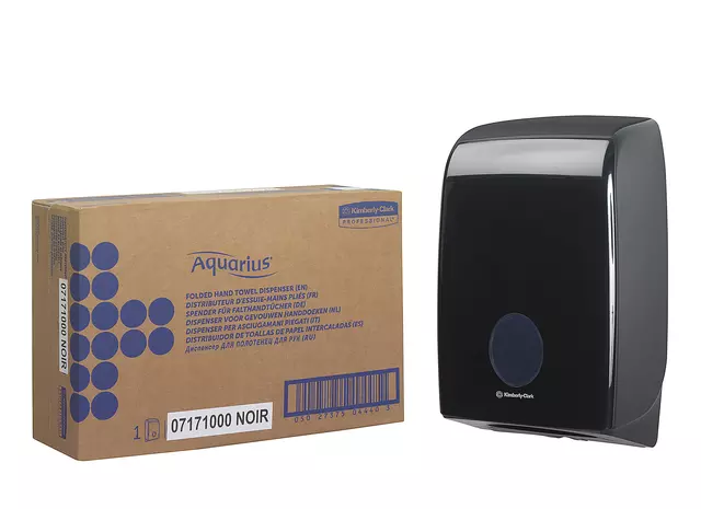 Een Handdoekdispenser Aquarius voor i-vouw zwart 7171 koop je bij Klik Office BV