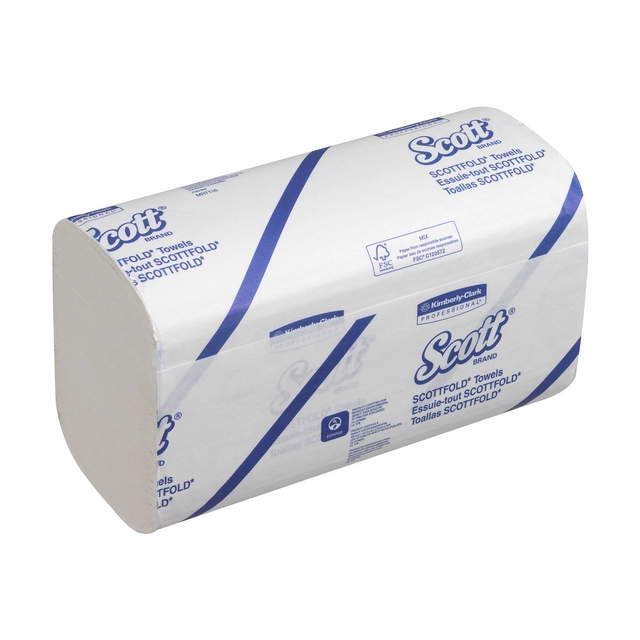 Een Essuie-mains Scott 6633 pli-I 1 épaisseur 20x31,5cm 25x 175 pièces blanc koop je bij QuickOffice BV