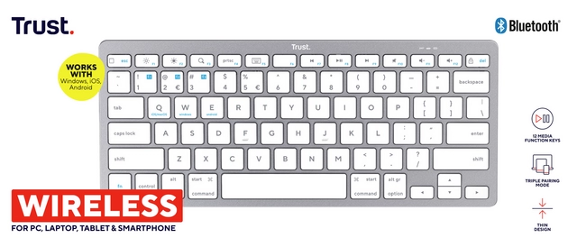 Een Clavier Trust BASICS Bluetooth koop je bij QuickOffice BV