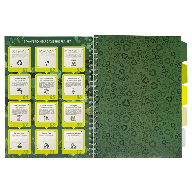 Buy your Projectboek Pukka Pad Recycled A4 lijn 5-tabs 4-gaats 200 pagina's 80gr groen at QuickOffice BV