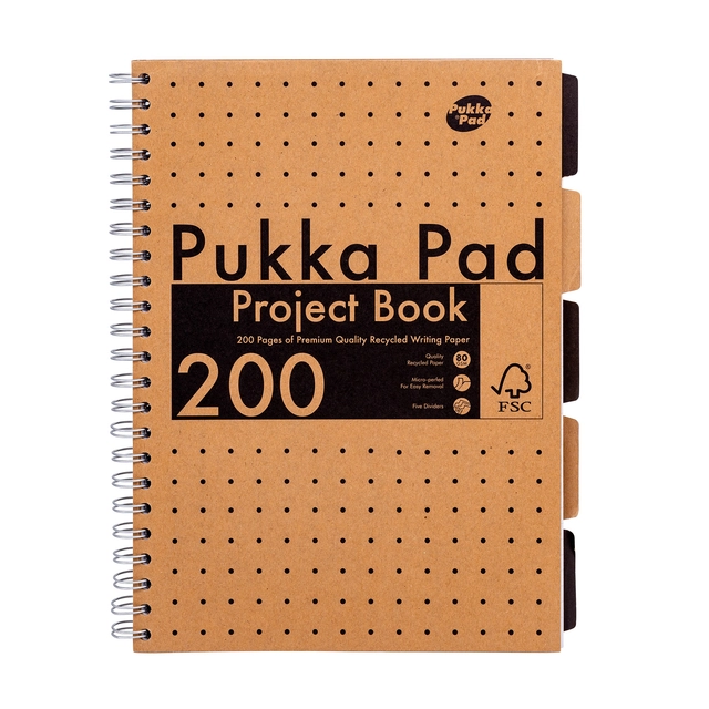 Een Projectboek Pukka Pad Kraft A4 lijn 5-tabs 200 pagina's 80gr koop je bij Van Hoye Kantoor BV