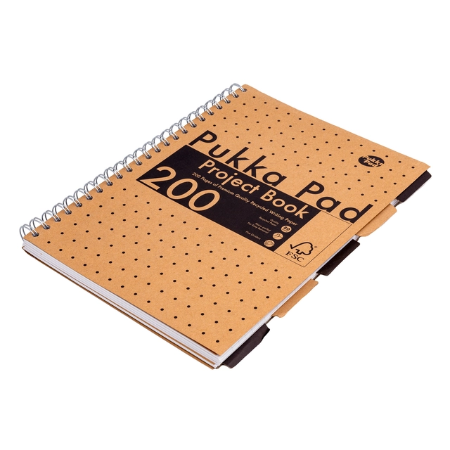 Een Carnet de projets Pukka Pad Kraft A4 ligné 5 intercalaires 200 pages 80g koop je bij QuickOffice BV