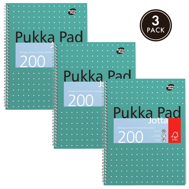 Buy your Collegeblok Pukka Pad Jotta A4 lijn 4-gaats 200 pagina's 80gr groen at QuickOffice BV