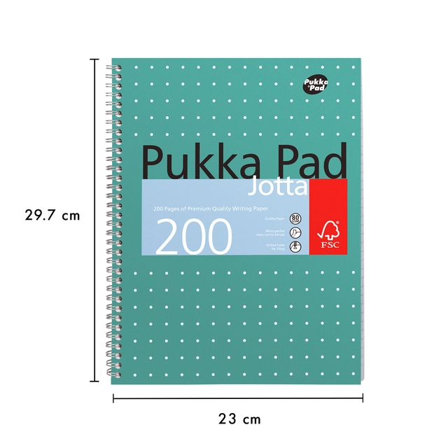 Buy your Collegeblok Pukka Pad Jotta A4 lijn 4-gaats 200 pagina's 80gr groen at QuickOffice BV