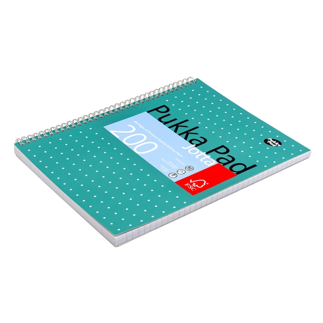 Buy your Collegeblok Pukka Pad Jotta A4 lijn 4-gaats 200 pagina's 80gr groen at QuickOffice BV