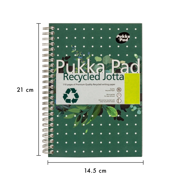 Een Notitieboek Pukka Pad Jotta A5 lijn 110 pagina's 80gr groen koop je bij MV Kantoortechniek B.V.