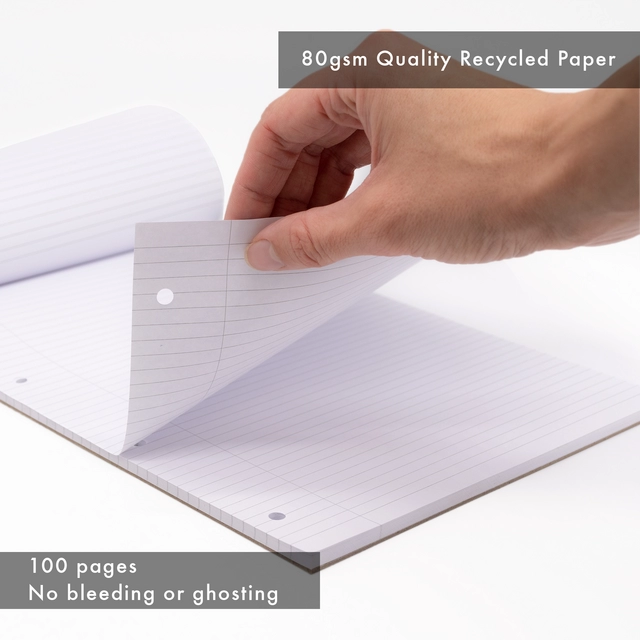 Een Bloc-notes Pukka Pad Recycled A4 ligné 4 perforations 100 feuilles 80g koop je bij Van Hoye Kantoor BV