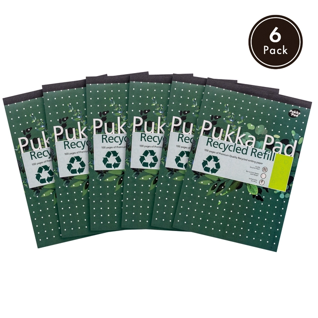 Een Bloc-notes Pukka Pad Recycled A4 ligné 4 perforations 100 feuilles 80g koop je bij Van Hoye Kantoor BV