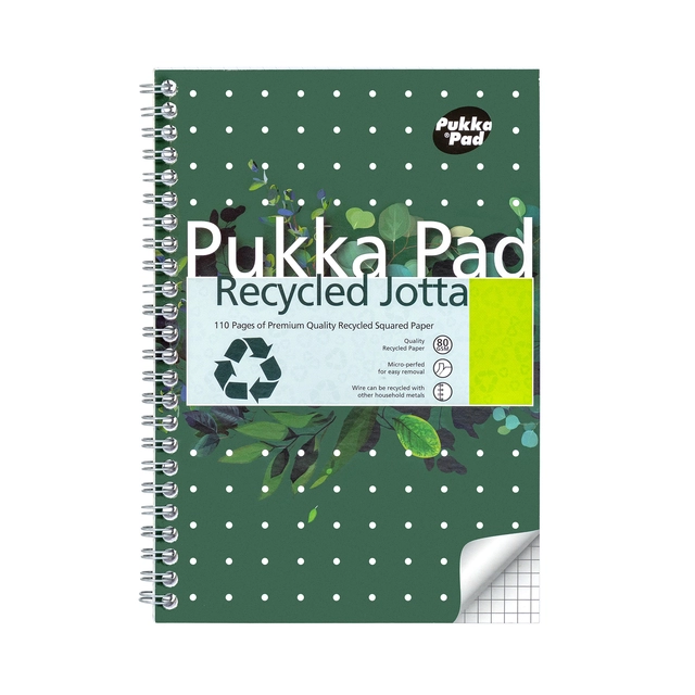 Een Notitieboek Pukka Pad Jotta A5 ruit 5x5mm 110 pagina's 80gr groen koop je bij Goedkope Kantoorbenodigdheden