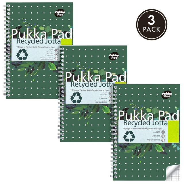 Een Notitieboek Pukka Pad Jotta A5 ruit 5x5mm 110 pagina's 80gr groen koop je bij Omnia 4 Office