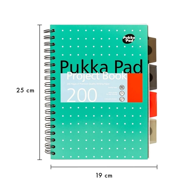 Een Carnet de projets Pukka Pad Metallic B5 ligné 4 intercalaires 200 pages 80g vert koop je bij QuickOffice BV