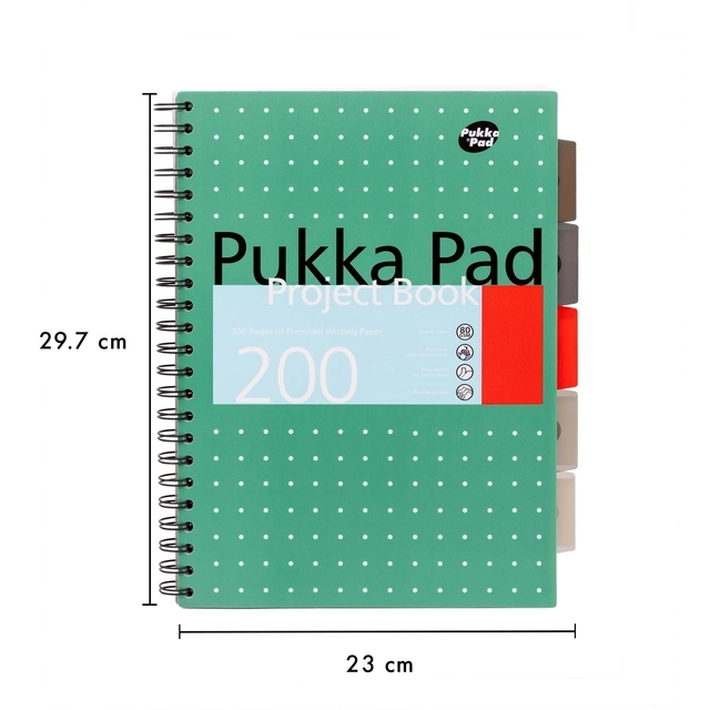 Een Projectboek Pukka Pad Metallic A4 lijn 5-tabs 200 pagina's 80gr groen koop je bij Goedkope Kantoorbenodigdheden