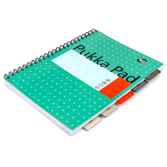 Een Carnet de projets Pukka Pad Metallic A4 ligné 5 intercalaires 200 pages 80g vert koop je bij QuickOffice BV