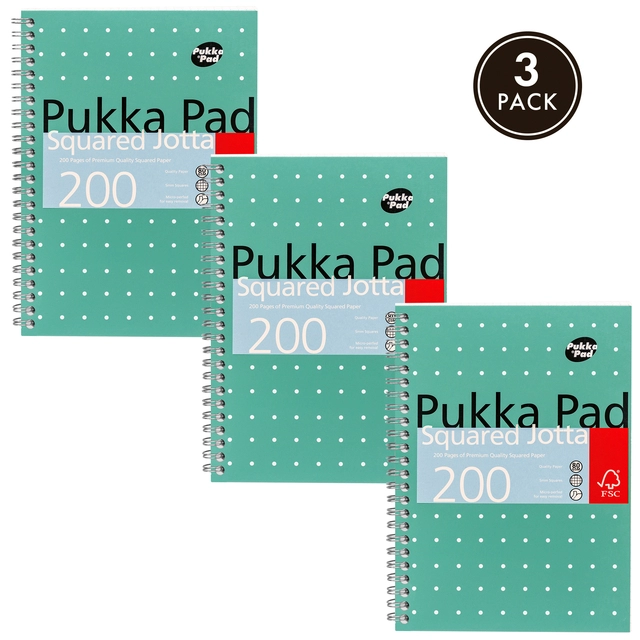 Een Notitieboek Pukka Pad Jotta A5 ruit 5x5mm 200 pagina's 80gr groen koop je bij QuickOffice BV