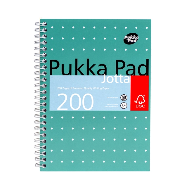 Een Notitieboek Pukka Pad Jotta A5 lijn 200 pagina's 80gr groen koop je bij Goedkope Kantoorbenodigdheden