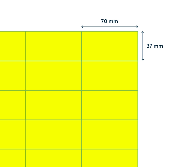 Een Etiket Rillprint 70x37mm fluorgeel 2400 etiketten koop je bij KantoorProfi België BV