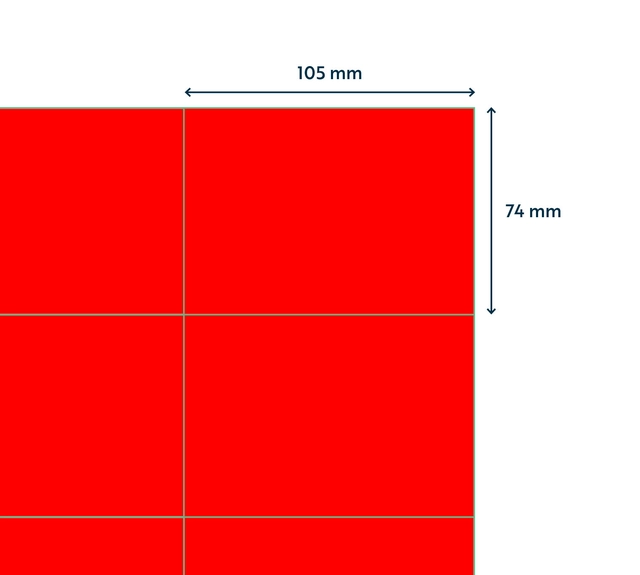 Een Etiket Rillprint 105x74mm fluorrood 800 etiketten koop je bij Ziffo Kantoorcentrum BV