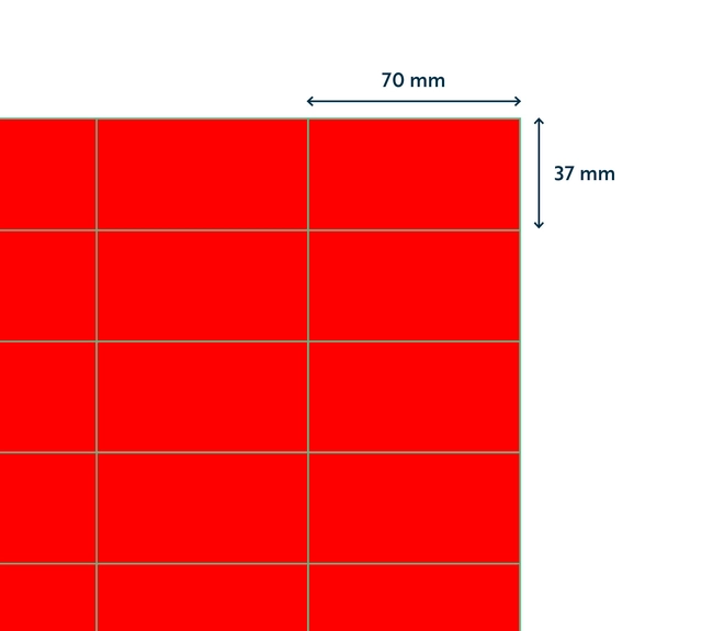 Een Etiket Rillprint 70x37mm fluorrood 2400 etiketten koop je bij NiceSupplies.nl