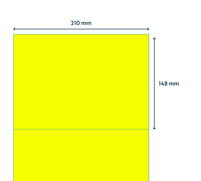 Een Etiket Rillprint 210x148mm fluorgeel 200 etiketten koop je bij Goedkope Kantoorbenodigdheden