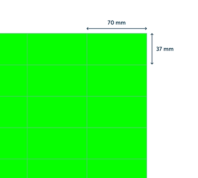 Een Etiket Rillprint 70x37mm fluorgroen 2400 etiketten koop je bij Tonerinktshop