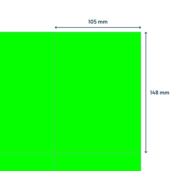 Een Etiket Rillprint 105x148mm fluorgroen 400 etiketten koop je bij NiceSupplies.nl