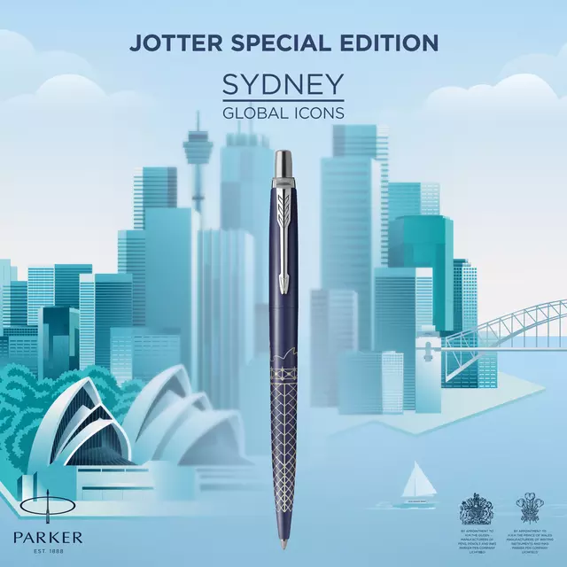 Een Balpen Parker Jotter special edition Sydney blue CT medium koop je bij Omnia 4 Office