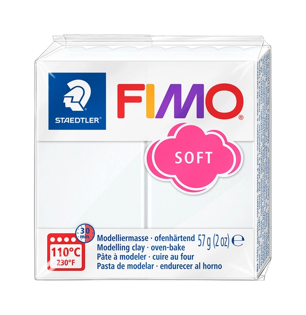 Een Boetseerklei Fimo soft 57 gram wit koop je bij QuickOffice BV