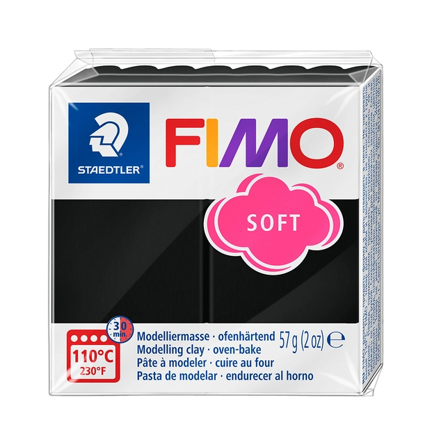 Een Boetseerklei Fimo soft 57 gram zwart koop je bij EconOffice